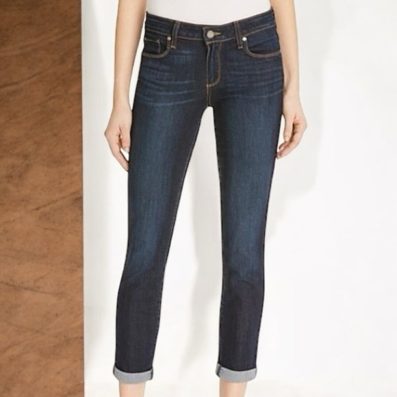 PAIGE Denim ‘Kylie Crop’ Jeans in “Deep Purple” Dark Wash Size 26 - Picture 1 of 15